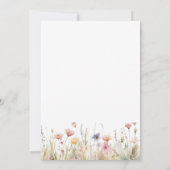 ベビーイン開花ピンクワイルドフラワーベビーシャワー 招待状 (裏面)