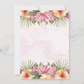 ベビーイン開花ピンク熱帯フローラベビーシャワーInv 招待状 (裏面)