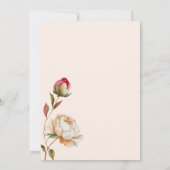 ベビーイン開花ピンク牡丹アーチベイビーシャワー 招待状 (裏面)