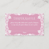 ベビーイン開花ピンク赤ちゃんシャワーおむつラッフル エンクロージャーカード (正面)
