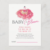 ベビーイン開花ピンク赤ちゃんシャワーおむつラッフル エンクロージャーカード (裏面)
