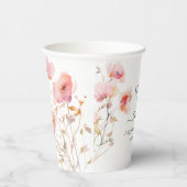 ベビーイン開花ピンク赤面水彩牧草花 紙コップ (右)