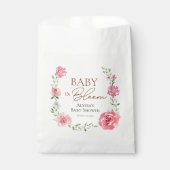 ベビーイン開花フラワーをテーマにしたカスタム赤ちゃんシャワー フェイバーバッグ (正面)