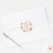 ベビーイン開花フラワーをテーマにした赤ちゃんシャワーカスタム ラウンドシール (封筒)