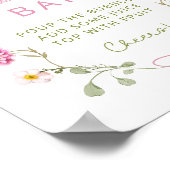 ベビーイン開花フラワーズピンクボウモモモザバー ポスター (角)