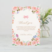 ベビーイン開花フラワーバタフライガーデンベビーシャワー サンキューカード (スタンド正面)