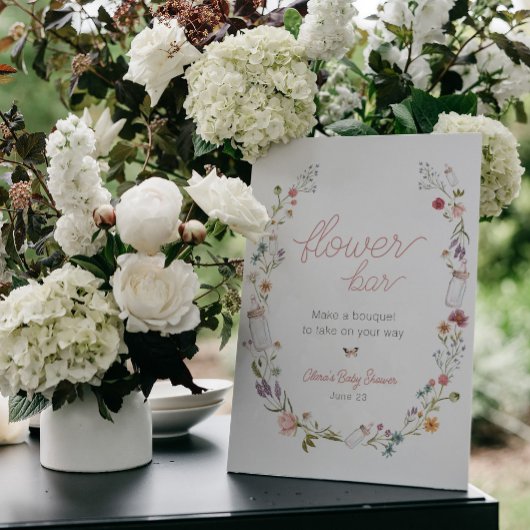 ベビーイン開花フラワーブーケバー 台座サイン