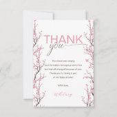 ベビーイン開花フローラさくらんぼブロッサムサンキューカード サンキューカード (正面)