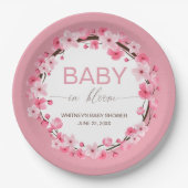 ベビーイン開花フローラさくらんぼブロッサム紙プレート ペーパープレート (正面)
