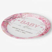 ベビーイン開花フローラさくらんぼブロッサム紙プレート ペーパープレート (アングル)