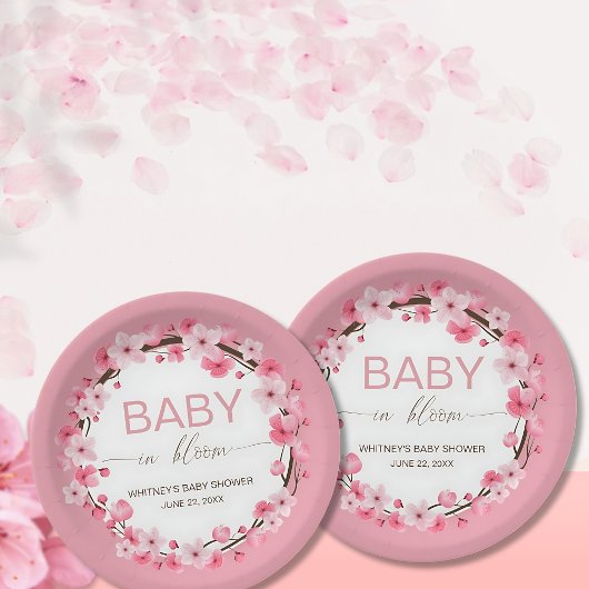 ベビーイン開花フローラさくらんぼブロッサム紙プレート ペーパープレート