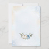 ベビーイン開花フローラエレガントブルーボーイベビーシャワー 招待状 (裏面)