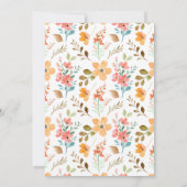 ベビーイン開花フローラガーデンガールシャワー 招待状 (裏面)