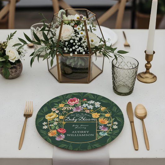 ベビーイン開花フローラガーデングリーンハウスベビーシャワー ペーパープレート