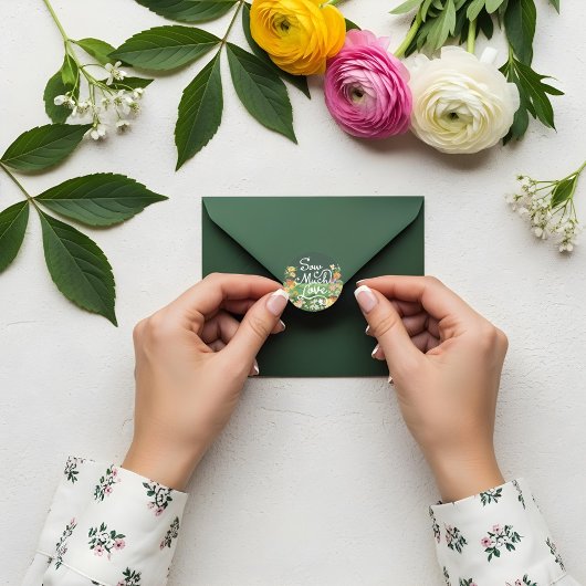 ベビーイン開花フローラガーデングリーンハウスベビーシャワー ラウンドシール