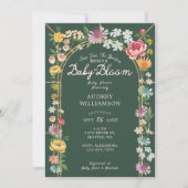 ベビーイン開花フローラガーデングリーンハウスベビーシャワー 招待状 (正面)