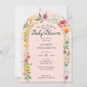 ベビーイン開花フローラガーデングリーンハウスベビーシャワー 招待状 (正面)