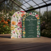 ベビーイン開花フローラガーデングリーンハウスベビーシャワー 招待状