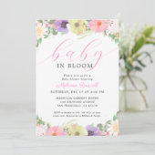 ベビーイン開花フローラガーデンベビーガールシャワー 招待状 (スタンド正面)