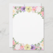ベビーイン開花フローラガーデンベビーガールシャワー 招待状 (裏面)