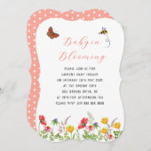 ベビーイン開花フローラガーデンベビーシャワー 招待状 (正面/裏面)