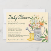 ベビーイン開花フローラガーデンレインブーツベビーシャワー 招待状 (正面)