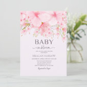 ベビーイン開花フローラガールベビーシャワー招待状 招待状 (スタンド正面)