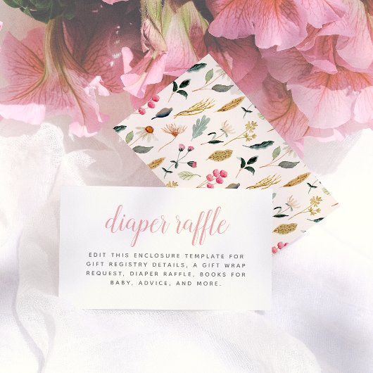 ベビーイン開花フローラガールベビーシャワー エンクロージャーカード