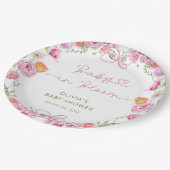 ベビーイン開花フローラガールベビーシャワー ペーパープレート (アングル)