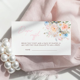 ベビーイン開花フローラピンクおむつラッフル エンクロージャーカード