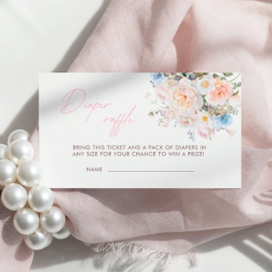ベビーイン開花フローラピンクおむつラッフル エンクロージャーカード
