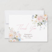 ベビーイン開花フローラピンクベビーシャワー サンキューカード (正面)
