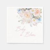 ベビーイン開花フローラピンクベビーシャワー スタンダードカクテルナプキン (正面)