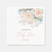 ベビーイン開花フローラピンクベビーシャワー スタンダードカクテルナプキン (正面)