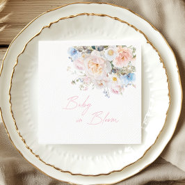 ベビーイン開花フローラピンクベビーシャワー スタンダードカクテルナプキン