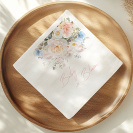 ベビーイン開花フローラピンクベビーシャワー スタンダードカクテルナプキン