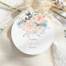 ベビーイン開花フローラピンクベビーシャワー フェイバータグ