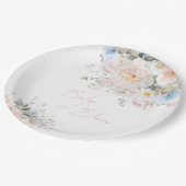 ベビーイン開花フローラピンクベビーシャワー ペーパープレート (アングル)