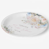 ベビーイン開花フローラピンクベビーシャワー ペーパープレート (アングル)