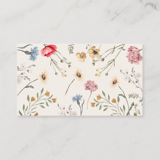 ベビーイン開花フローラベビーシャワーおむつラッフル エンクロージャーカード (裏面)