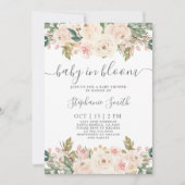 ベビーイン開花フローラベビーシャワーガール招待状 招待状 (正面)