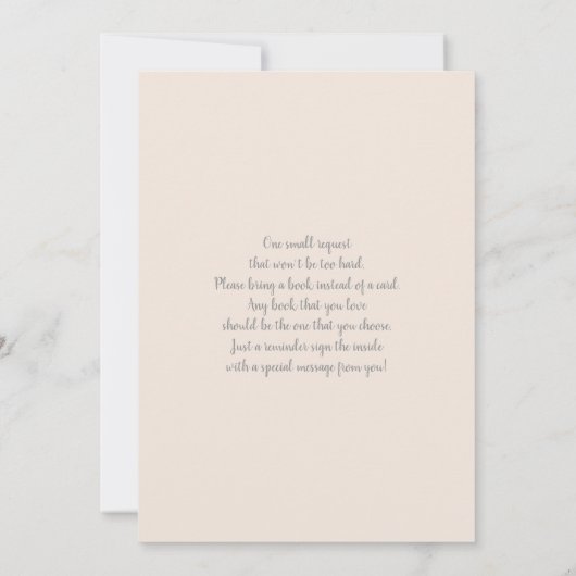 ベビーイン開花フローラベビーシャワーガール招待状 招待状 (裏面)