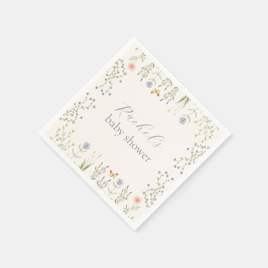 ベビーイン開花フローラベビーシャワーナプキン スタンダードカクテルナプキン (角)