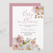 ベビーイン開花フローラベビーシャワー招待状 招待状 (正面/裏面)