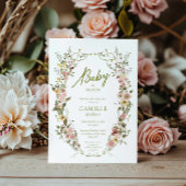 ベビーイン開花フローラベビーシャワー招待状 招待状