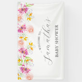 ベビーイン開花フローラベビーシャワー歓迎サイン 横断幕 (縦)