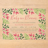 ベビーイン開花フローラベビーシャワー アクリル招待状 (正面)