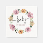 ベビーイン開花フローラベビーシャワー スタンダードカクテルナプキン (正面)