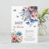 ベビーイン開花フローラベビーシャワー – パステルフラワーズ 招待状 (スタンド正面)