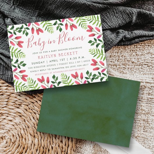 ベビーイン開花フローラベビーシャワー 招待状